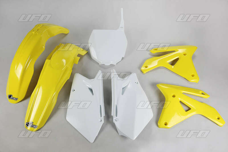 Kit plastique UFO couleur origine jaune/blanc Suzuki RM-Z450 