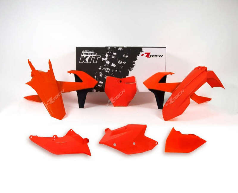 Kit plastique RACETECH orange fluo/noir KTM 