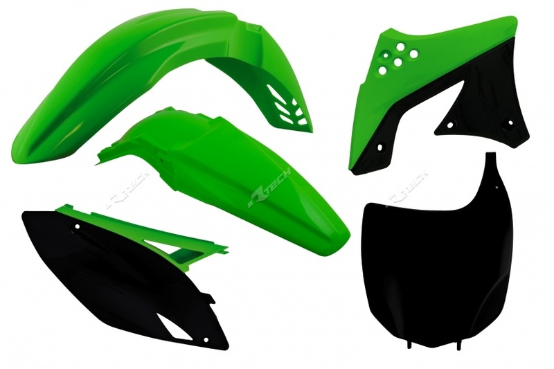 Kit plastique RACETECH couleur origine (2012) vert/noir Kawasaki KX250F 
