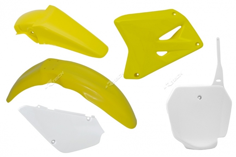 Kit plastique RACETECH couleur origine jaune/blanc Suzuki RM85 