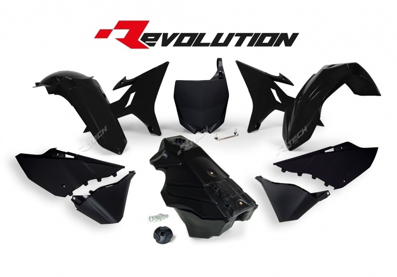 Kit plastique RACETECH Revolution + réservoir noir Yamaha YZ125/250 