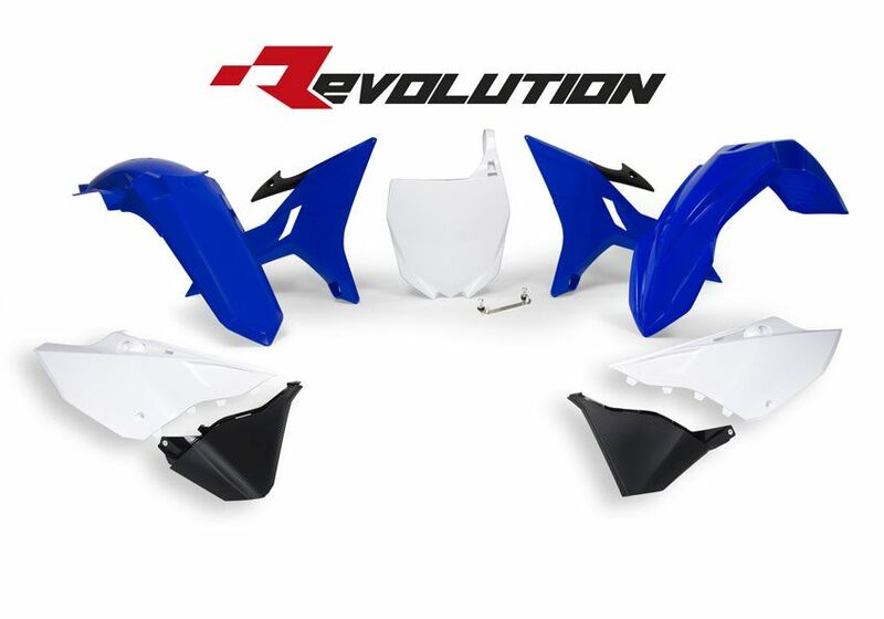 Kit plastiques de rechange RACETECH Revolution bleu/blanc Yamaha YZ125/250 