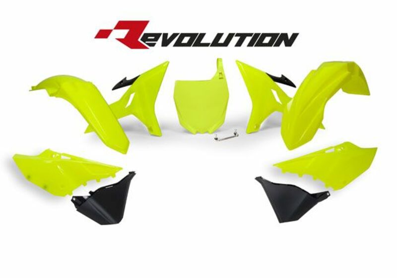 Kit plastiques RACETECH Revolution sans réservoir jaune/noir Yamaha 