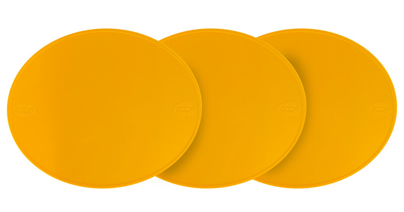Plaque numéro frontale PRESTON PETTY ovale jaune - pack de 3 