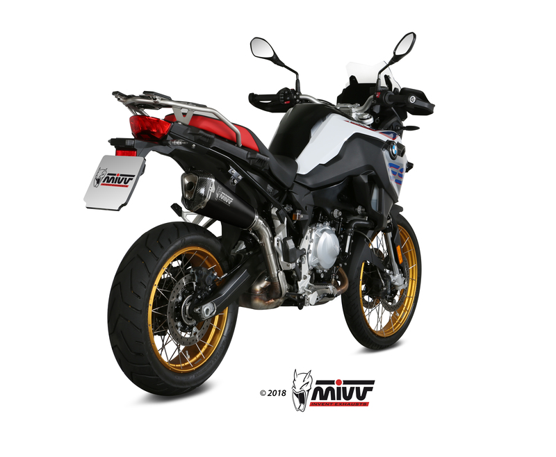 Silencieux MIVV Delta Race Steel Black/casquette carbone BMW F850GS 