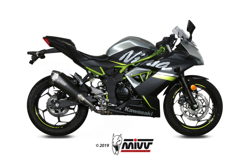 Silencieux MIVV Delta Race inox/casquette carbone Kawasaki Ninja 125 