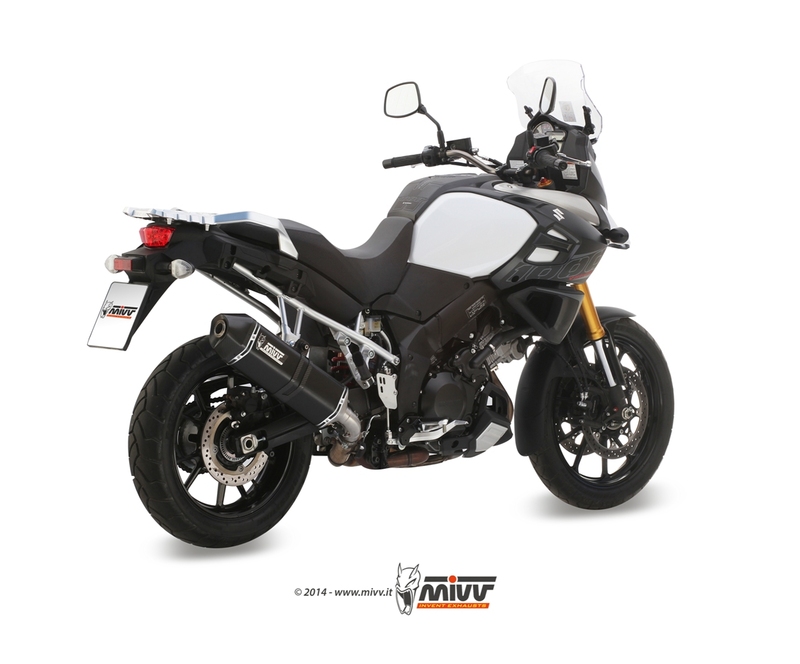 Silencieux MIVV Speed Edge inox brossé noir/casquette carbone Suzuki DL1000 V-Strom 