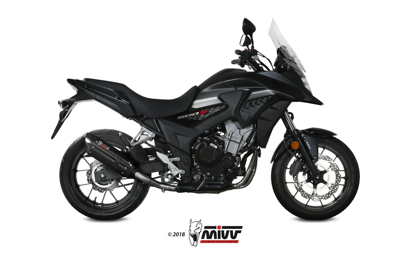Silencieux MIVV Suono Steel Black/casquette carbone Honda CB500X 