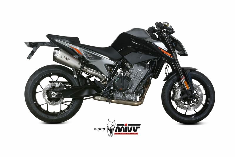 Silencieux MIVV Delta Race inox/casquette carbone KTM Duke 790 