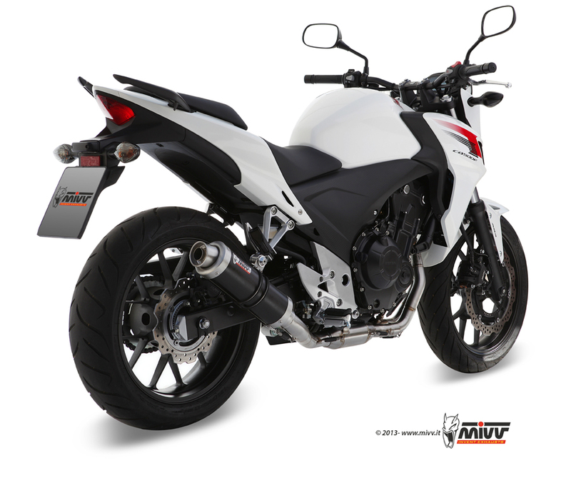 Silencieux MIVV GP inox brossé noir Honda CB500F/CB500X/CBR500R 