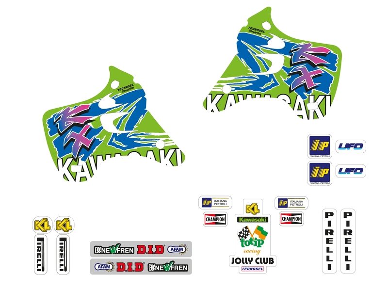 Kit déco complet TECNOSEL Team Kawasaki 1993 