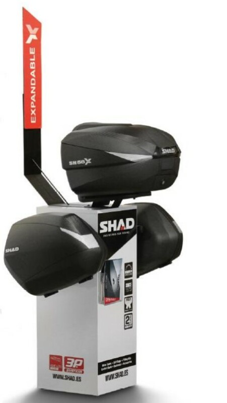 Présentoir top case + valises latérales SHAD Display Cube 