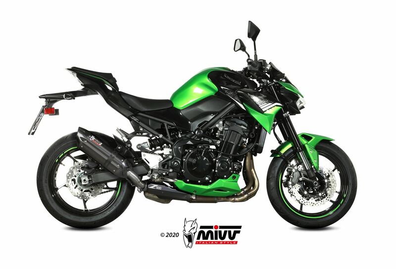 Silencieux MIVV Suono Steel Black/casquette carbonne Kawasaki Z900 