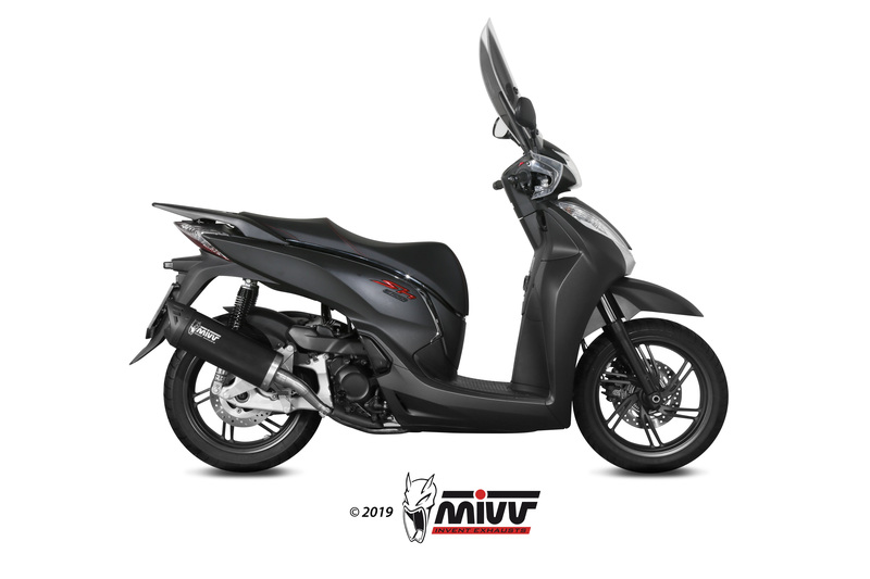 Silencieux MIVV Mover inox noir/casquette ABS noir Honda SH 300 