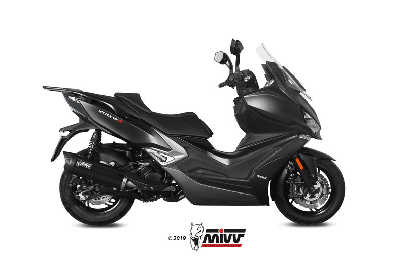 Silencieux MIVV Mover inox noir/casquette ABS noir Kymco Xciting 400I S 
