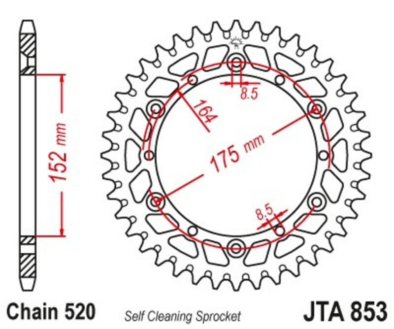 Couronne JT SPROCKETS aluminium ultra-light 853 - 520 