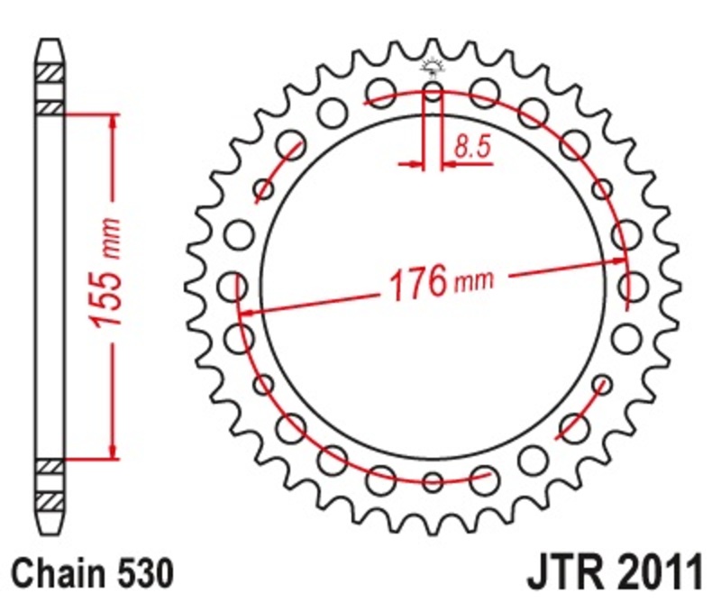 Couronne JT SPROCKETS acier standard 2011 - 530 