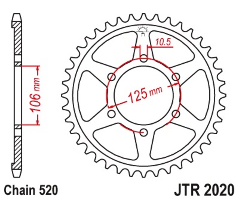 Couronne JT SPROCKETS acier standard 2020 - 520 