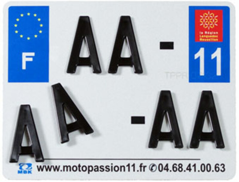 Plaques d'immatriculation aluminium PPI pré-percées - SIV 210x130  département 40 - 10 pièces 