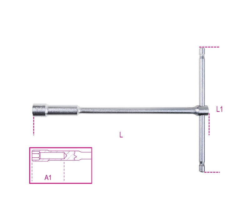 Clé à béquille simple avec douille profonde 6 pans BETA - 13mm 