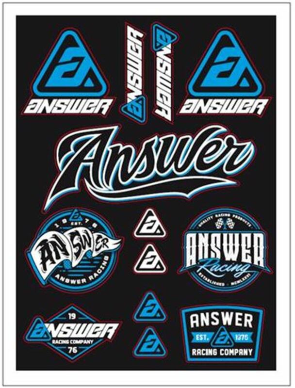 Planche de stickers ANSWER 240x239mm - 13 logos prédécoupés 