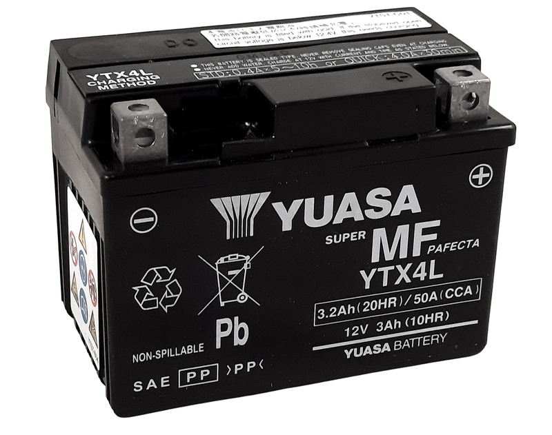Batterie YUASA W/C sans entretien activée usine - YTX4L FA 