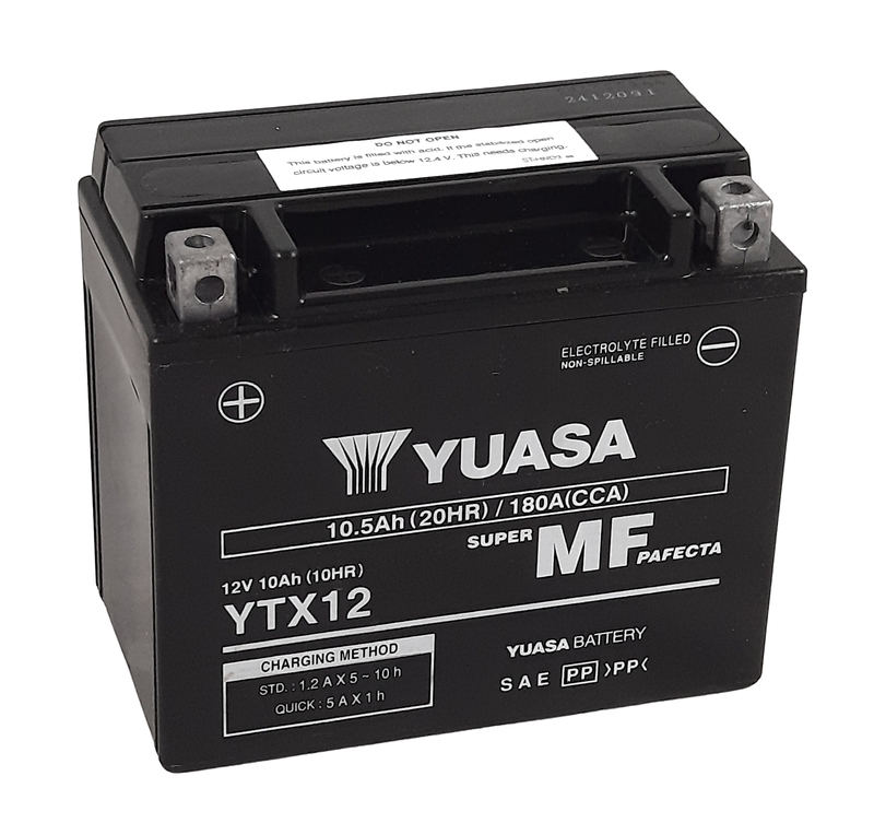 Batterie YUASA W/C sans entretien activée usine - YTX12 FA 