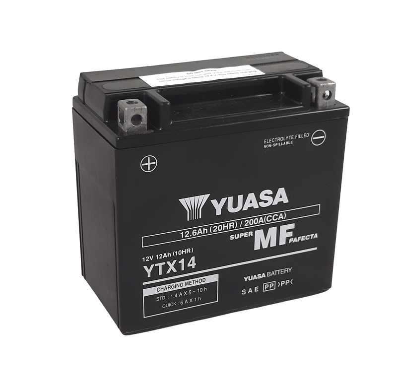 Batterie YUASA W/C sans entretien activée usine - YTX14 FA 