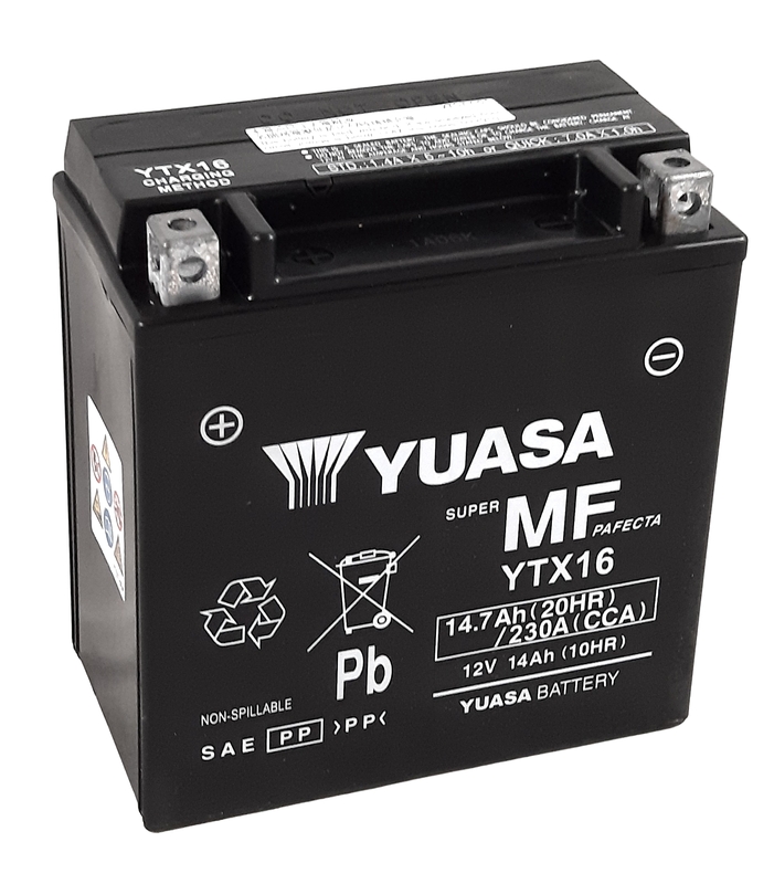 Batterie YUASA W/C sans entretien activée usine - YTX16 FA 
