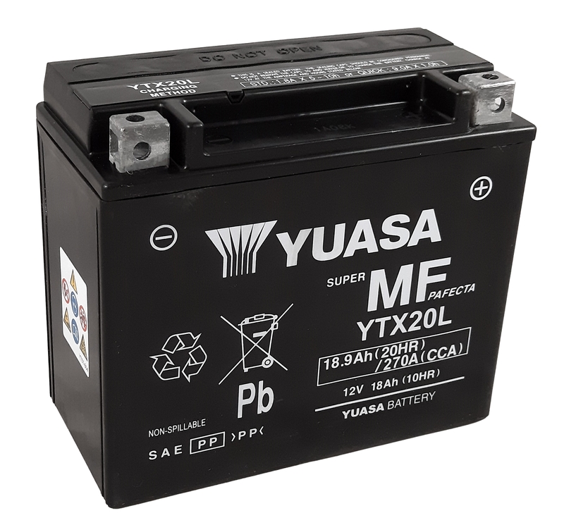 Batterie YUASA W/C sans entretien activée usine - YTX20L FA 