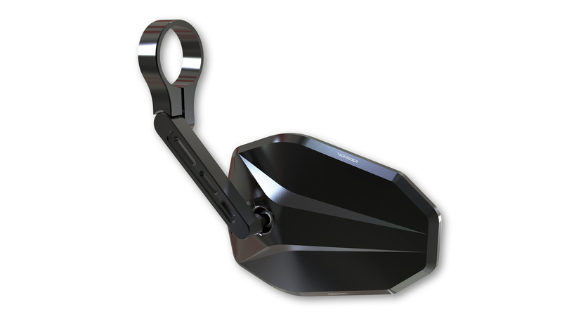 Rétroviseur d'embout de guidon HIGHSIDER pro Victory court - noir - l'unité 