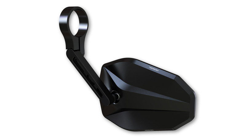 Rétroviseur d'embout de guidon HIGHSIDER pro Victory-Blast court - noir - l'unité 