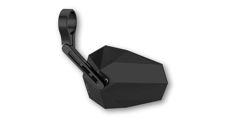 Rétroviseur d'embout de guidon HIGHSIDER pro Stealth-X5 court - noir - l'unité 