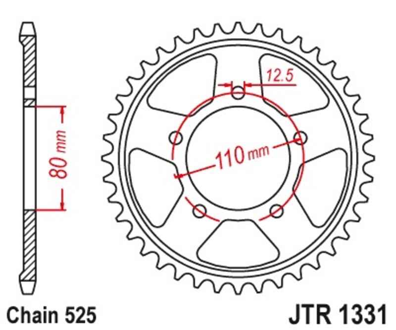 Couronne JT SPROCKET acier standard 1331 - 525 