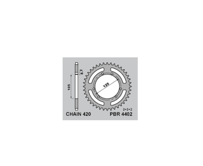 Couronne PBR acier standard 4402 - 420 