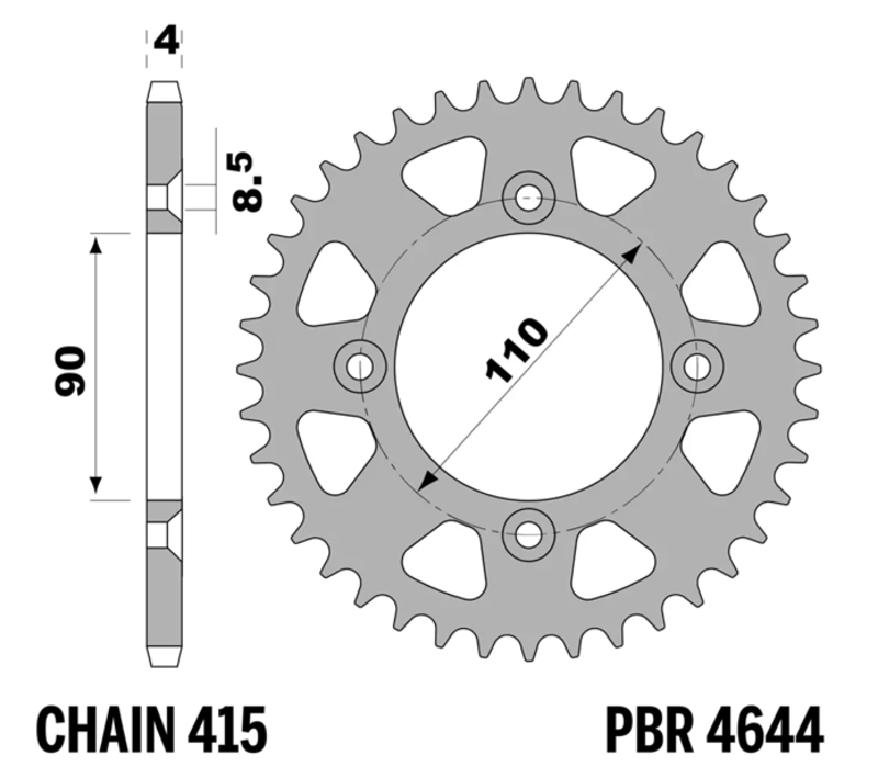 Couronne PBR alu standard - 415 