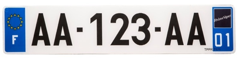 Plaques d'immatriculation PVC PPI - SIV 520x110  département  76 - 10 pièces 