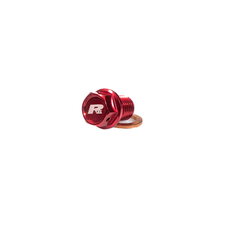 Bouchon de vidange magnétique RFX Pro (Rouge) [M8 x 35 mm x 1,25] -  Honda CRF450/450X 