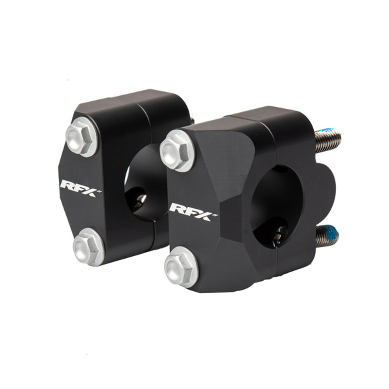 Pontets adaptateur de guidon RFX Race 22,2mm>28,6mm (Noir) universel  Conversion en guidon surdimensionné. 
