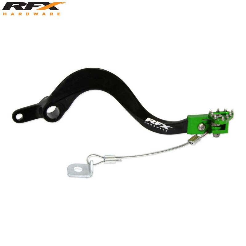 Pédale de frein arrière RFX Pro FT (Noir/Vert) - Kawasaki KXF250/450 