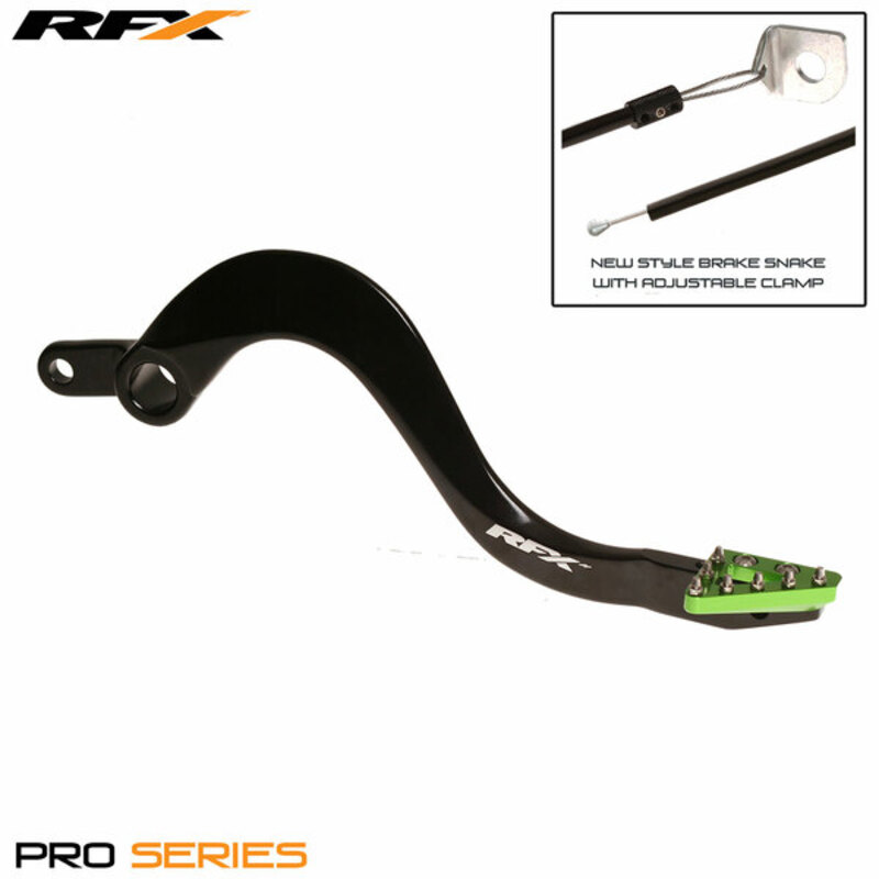 Pédale de frein arrière RFX Pro ST (Noir/Vert) - Kawasaki KX125 