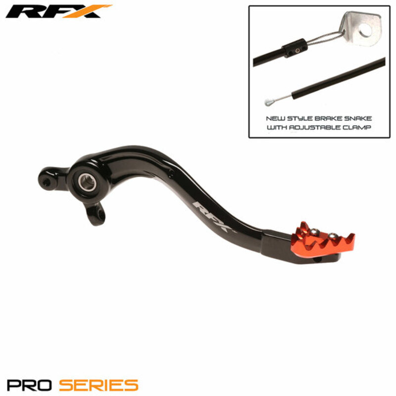 Pédale de frein arrière RFX Pro ST (Anodisé dur noir/orange) - KTM SX/EXC250