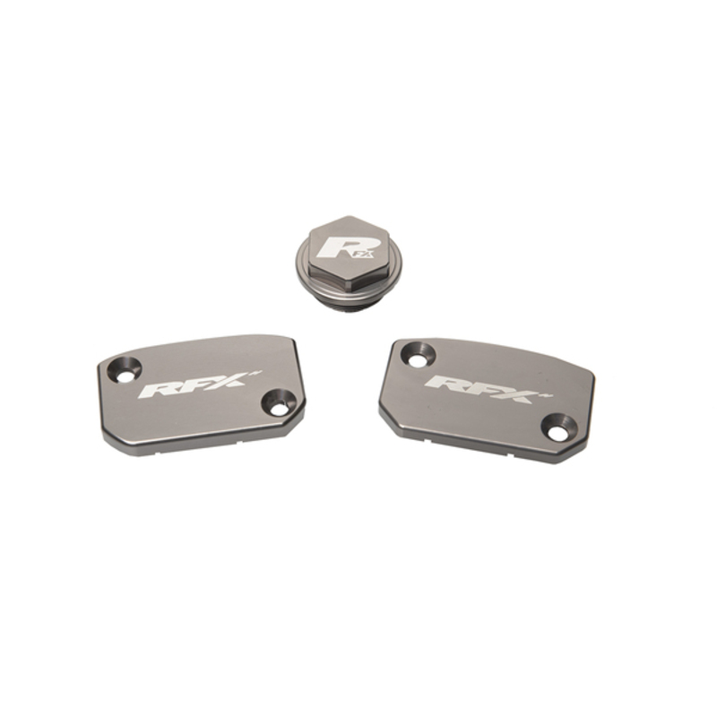 Jeu de bouchons de réservoir RFX Pro (Gris minéral) - KTM SX/SXF (Frein et embrayage Brembo) 