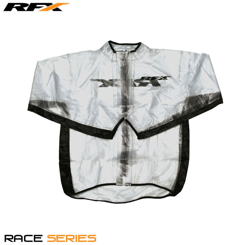 Veste de pluie RFX sport (Transparent/Noir) - taille enfant S (6-8) 