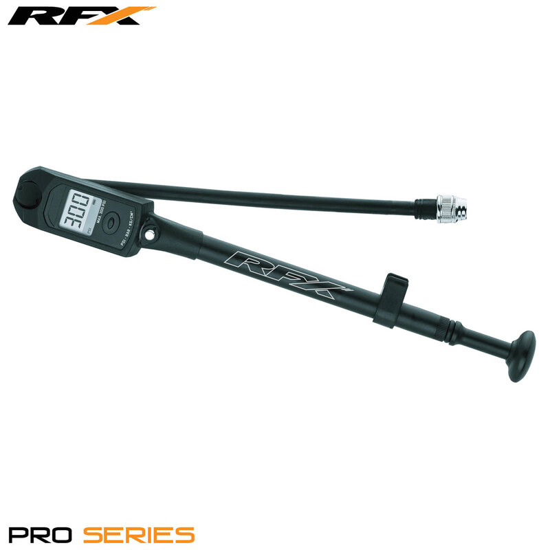 Pompe/jauge de réglage du ressort pneumatique de la fourche digitale RFX Pro Series (Jauge numérique 0-300 Psi) 
