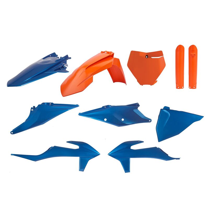 Kit plastique POLISPORT Metal Flow bleu/orange 