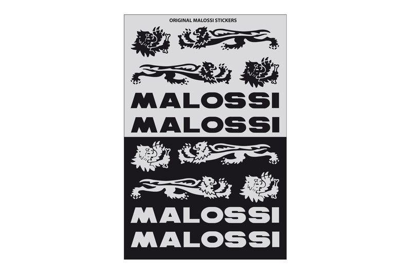 Planche de stickers MALOSSI Mini noir/argent- 11,5X16,8 cm 