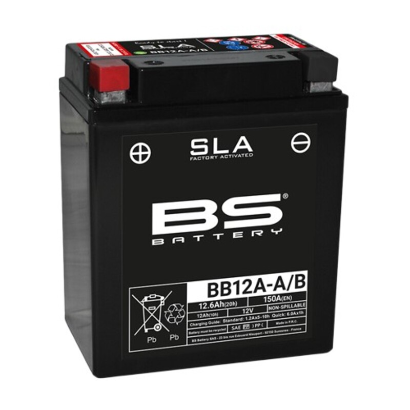 Batterie BS BATTERY SLA sans entretien activé usine - BB12A-A/B FA 