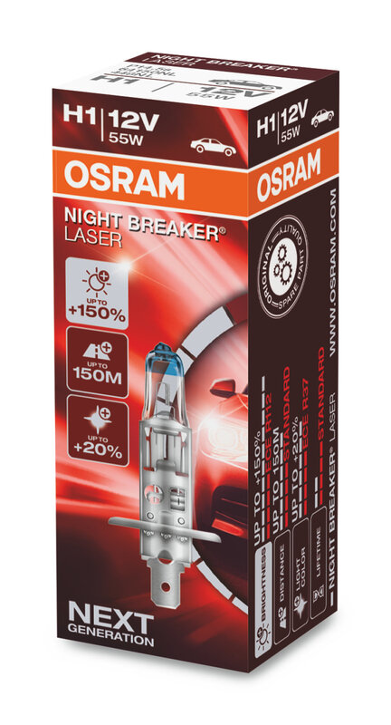 Ampoule OSRAM Night Breaker Laser H1 12V/55W - X1 