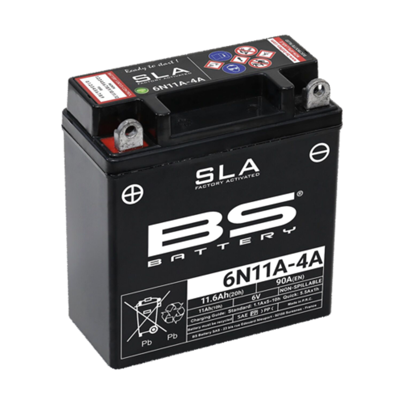 Batterie BS BATTERY SLA sans entretien activé usine - 6N11A-4A 
